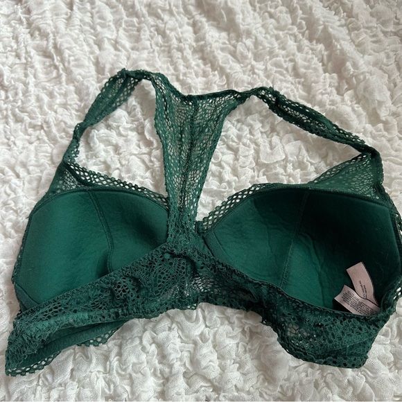 Victoria’s Secret Light Lined Lace Bralette Emerald Green Size Medium - Picture 2 of 3
